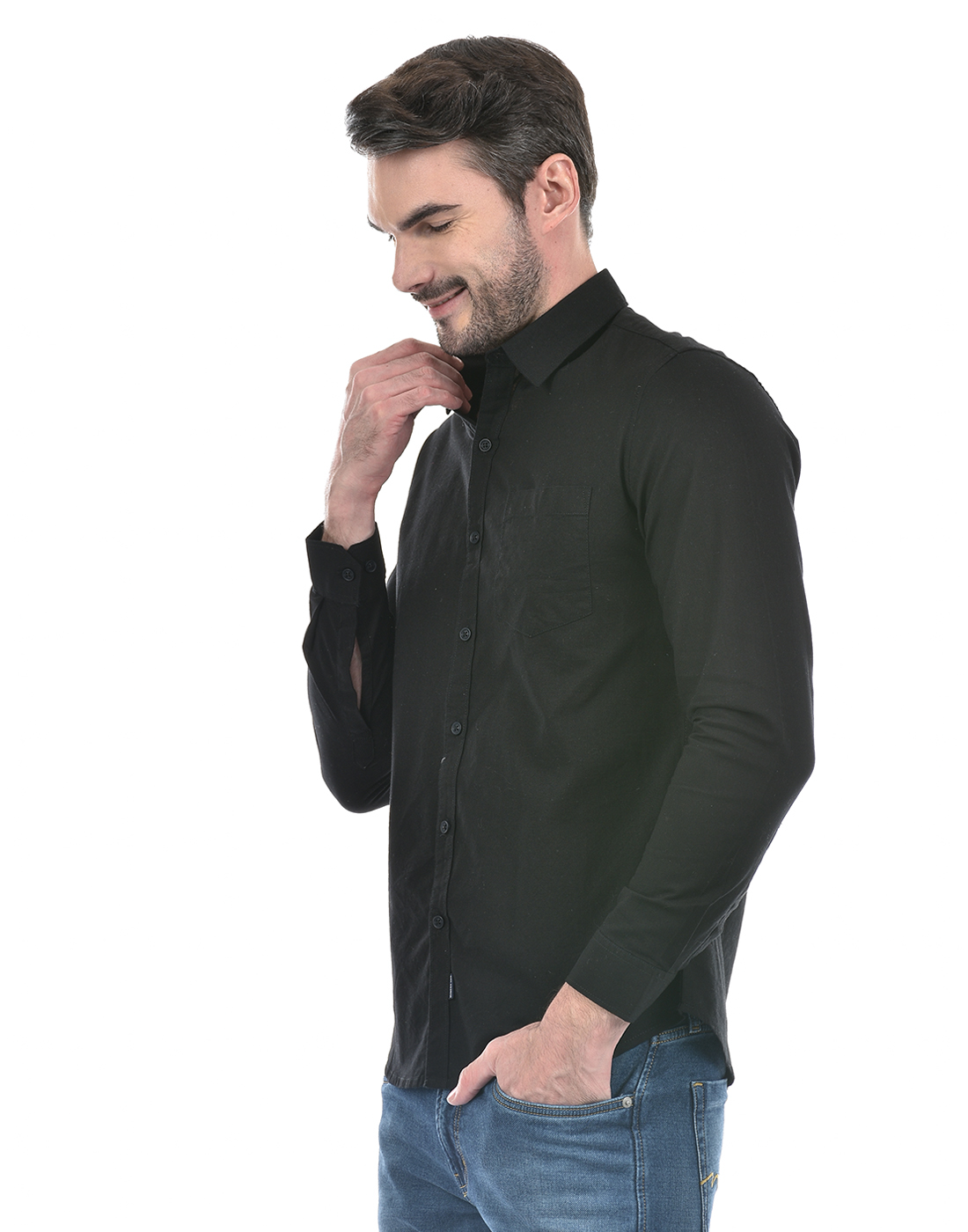 Numero Uno Men Solid Black Shirt